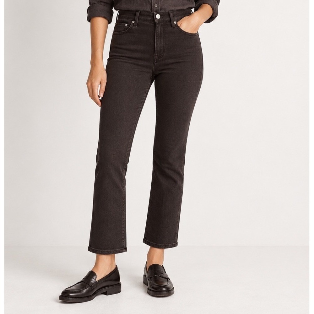 Madewell Mid-Rise Kick Out Crop Jeans 28P Black Petite